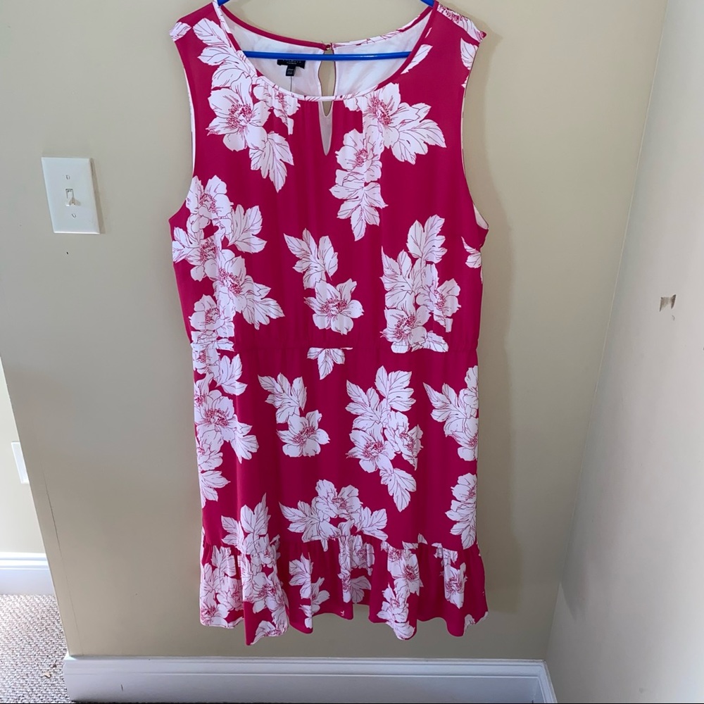 Talbots NWT Pink White Floral Sleeveless Dress 20WP